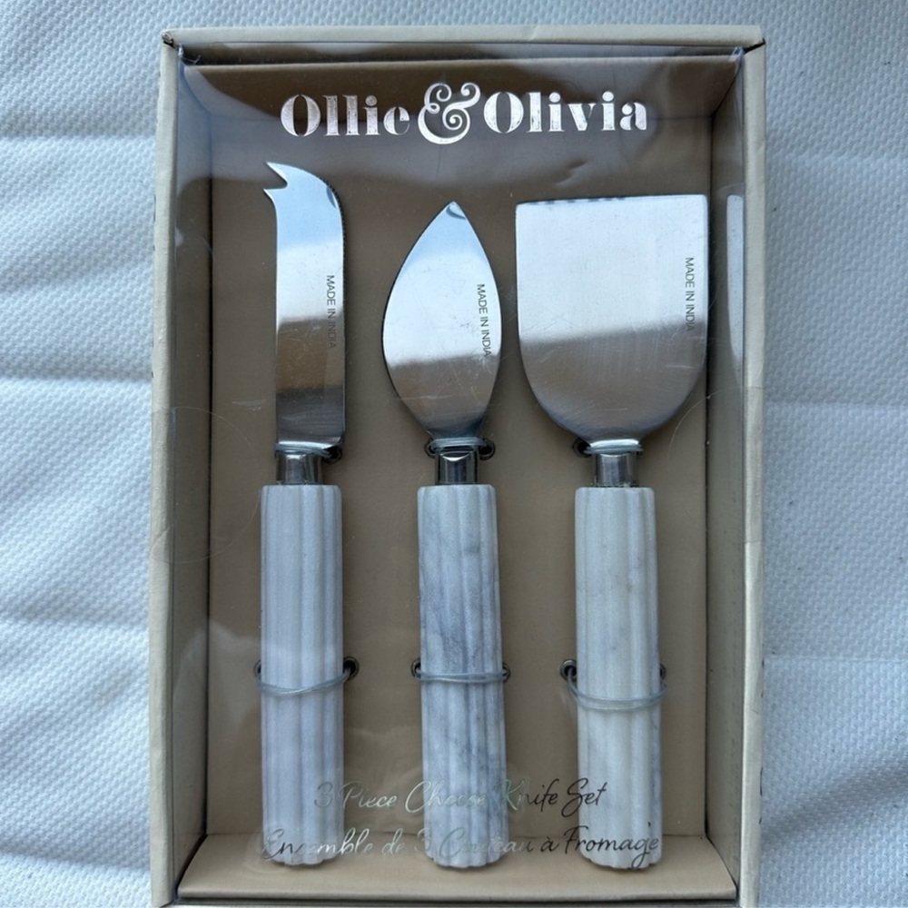 Ollie & Olivia Cheese Knife Set with Marble Handles